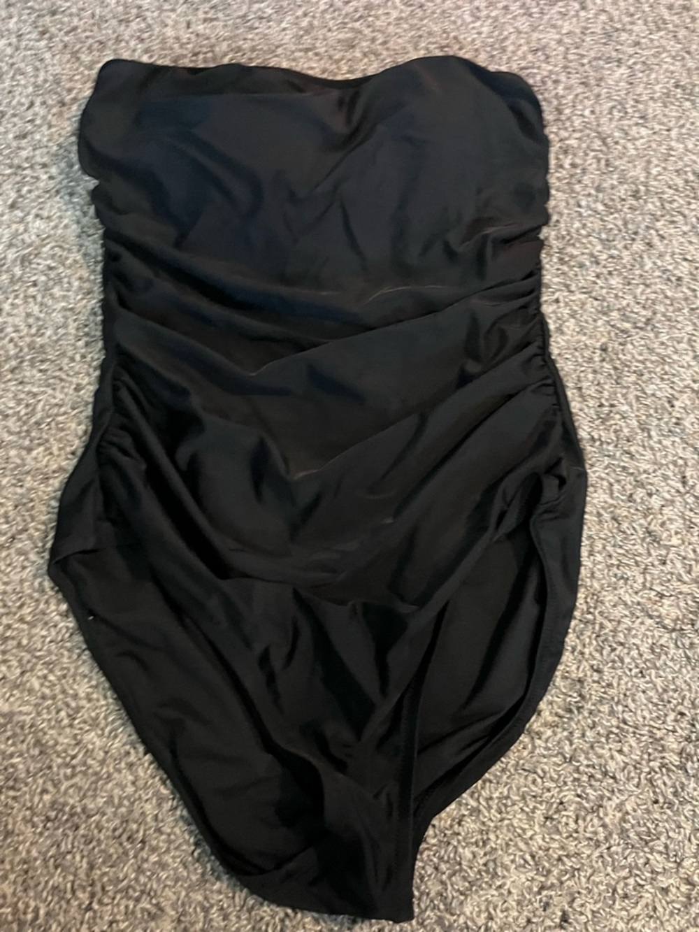J. Crew factory large black bandeau one piece swimsuit nwot women’s l